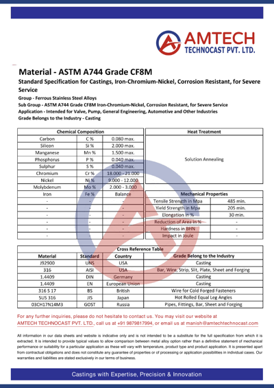 ASTM A744 Grade CF8M